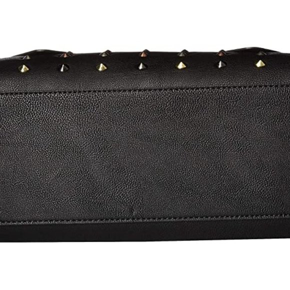 Betsey Johnson Studded Bow Satchel Bag Black Bow Studs + Keychain BB18265 NEW - Picture 5 of 14